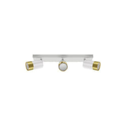Plafonnier 3 Spots Orientables BLANC et OR pour Ampoule GU10 - SILAMP