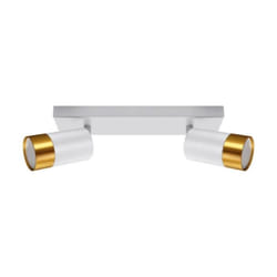 Plafonnier 2 Spots Orientables BLANC et OR pour Ampoule GU10 - SILAMP