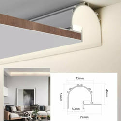 Profilé Aluminium Blanc 2m arrondi pour Ruban LED simple pour Fa