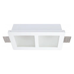 Silamp - Support Spot GU10 Double led Carré Blanc ø215mm + vitres opaques