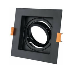 Silamp - Support Spot Encastrable GU10 Orientable Carré Noir