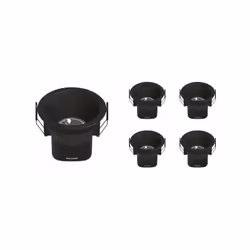 Renforcez l'ambiance de votre espace avec notre Spot LED Encastrable 9W IP44 Dimmable Noir CCT Ø85mm (Lot de 5). Doté d'une p ...