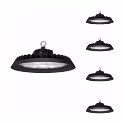 La Suspension Industrielle UFO 200W 160lm/W avec Détecteur de mouvement (Lot de 5) est la solution d'éclairage LED ultra-perf ...