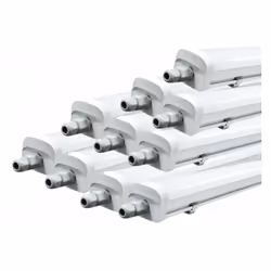 Idéal pour les grands espaces exigeants, ce pack de 10 réglettes LED de 150 cm allie performance, robustesse et économie d'én ...