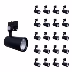 Le Pack de 20 Spots LED sur Rail 30W 80° Compact Triphasé NOIR est l'option idéale pour un éclairage modulable sur vos rails  ...