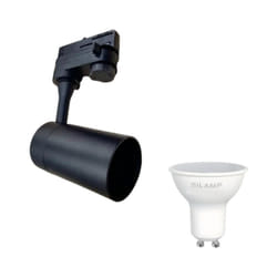 Silamp - Kit Spot led sur rail 80° Triphasé Noir + Ampoule led GU10 5W -