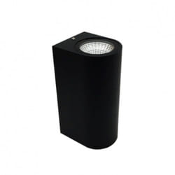 Silamp - Applique Murale Noire 6W led cob Double Faisceaux IP44 - Blanc n
