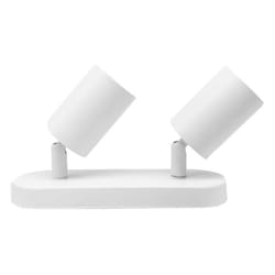 Plafonnier 2 Spots Orientables Alu Blanc pour Ampoule GU10 - sil