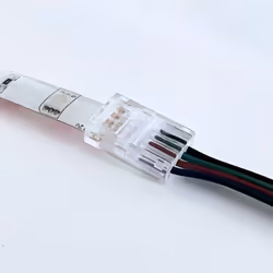 Le Connecteur Simple pour Ruban LED RGB 10 mm IP44 est idéal pour vos installations lumineuses et la connexion stable et sécu ...