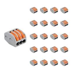 Silamp - Borne de raccordement à levier 3 entrées avec serre câble (Pack