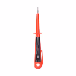 Le Tournevis Plat Testeur de Courant (10-500V) 15cm Rouge est un outil indispensable pour tester en toute sécurité la présenc ...