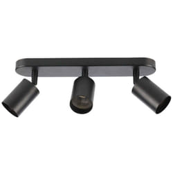 Plafonnier 3 Spots Orientables Alu Noir pour Ampoule GU10 Silamp