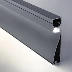 Profilé Aluminium Plinthe - SILAMP - 2M - Gris Métallique - Ruban LED 10mm - Intérieur