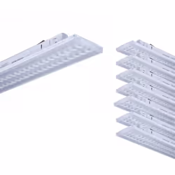 Le Spot Linéaire LED sur Rail Triphasé 150cm Blanc - Puissance Ajustable CCT - 3000K/4000K/6000K (Pack de 8) est une solution ...