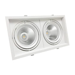 Silamp - Kit Support Double AR111 Encastrable Orientable avec Ampoules led 20W - Blanc Froid 6000K - 8000K