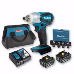 Livrée avec : - 2 Batteries BL1850B Li-Ion 18 V - 5 Ah - 1 Chargeur rapide DC18RC - 1 Coffret 9 douilles (8 - 10 - 13 - 16 - ...