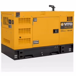 Description générale Groupe électrogène 10kVA Diesel Triphasé et monophasé à démarrage électrique VITO VIGD10ST. Ce groupe él ...