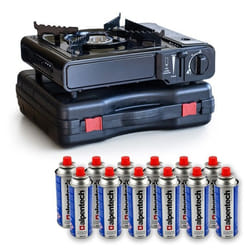 Réchaud à gaz 2200W + 12 cartouches de gaz butane Camping