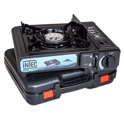 Réchaud à gaz portable 2200W Etna Camping Randonnée Chantier Cartouche gaz Camping Allumage Piezo Mallette INTEC