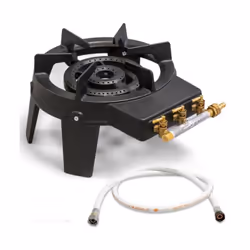 Optez pour un réchaud à gaz INTEC en fonte véritable doté de 4 pieds pour un positionnement stable et sécurisé et de 3 robine ...