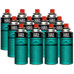 Intec - Pack 12 Bouteilles de gaz Butane 227gr Cartouche gaz Camping Compacte Encliquetable Réchaud Désherbeur Barbecue