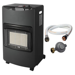Poele à gaz pliable 42KW Noir Allumage Piezo Tuyau gaz + détendeur butane INTEC