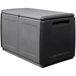 Intec - Coffre de rangement 230L Coffre de Jardin Gris/Noir 96 x 53 x H57cm Poignées de transport polypropylène