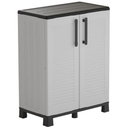 Intec - Armoire de rangement Gris 68 x 37 x 90cm Meuble de rangement Intérieur Exterieur 2 portes 2 Etagères Charnière acier