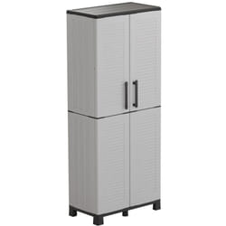Intec - Armoire de rangement 2 portes 4 Etagères Grise 68 x 37 x H169 cm 4 pieds
