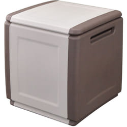Intec - Coffre de rangement 130L Beige/Taupe 54 x 53 x H57cm Poignées de transport polypropylène
