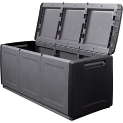 Coffre de rangement 330L Gris/Noir 138 x 53 x H57cm Poignées de transport polypropylène Intec