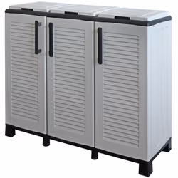 Découvrez notre armoire de tri mi-haute en polypropylène recyclable, idéale pour organiser le tri des déchets avec 3 couvercl ...