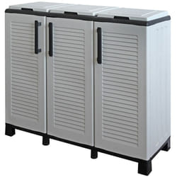 Intec - Poubelles de tri Selectif 3 Sacs Armoire Recyclage Gris Clair 102 x 37 x 90 cm Poubelle de tri 3 Portes 4 pieds