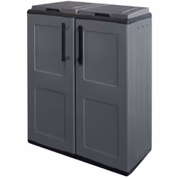 Cette armoire basse en polypropylène recyclable est pratique et robuste. Dotée de charnières en acier, de support de sac, et  ...