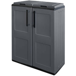 Intec - Poubelles de tri Selectif 2 Sacs Meuble mi- hauteur Dim 68 x 37 x 84cm 2 Anneaux de support de sac 2 Portes