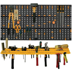 Intec - Panneau porte Outils 50 x 100 x 1.7cm Kit modulable 2 panneaux perforés 1 étagère porte outils + 50 crochets Assortis
