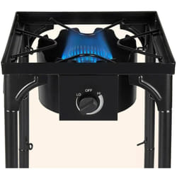 Réchaud Gaz 4 pieds 4.5KW Modulable 3 Hauteurs - Cuisine Extérieure Dimensions 40 x 40 x H78cm Allumage Piezo