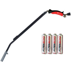 Intec - Désherbeur Thermique Gaz Piezo + 4 Cartouches gaz 330gr - Bruleur Mauvaises Herbes, Allumage Barbecue