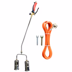 Désherbeur Thermique à Gaz - Double Brûleur diamètre 60 mm. Éliminez efficacement les mauvaises herbes grâce à ce chalumeau à ...
