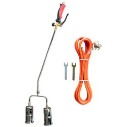 Intec - Chalumeau à gaz 2 Bruleurs ø 60 mm Turbo Détendeur gaz 4.0 bar Tuyau 5m