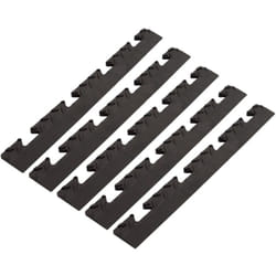 Pack 5 Bordures Femelles pour Dalle pvc noire Clipsable Sol Antidérapant Carré Garage Atelier PS50CRN/F Intec