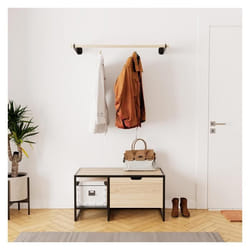 Ensemble meubles dentrée banc pour rangement chaussures et barre de penderie