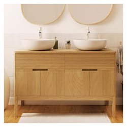 Meuble double + vasque + robinet ALASKA