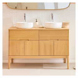 Ensemble meuble double vasque ALASKA 120cm + vasque + robinet
