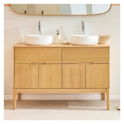Ensemble meuble double vasque ALASKA 120cm + vasque + robinet