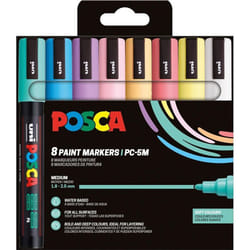 Pochette 8 marqueurs POSCA - PC5M - Couleurs douces - Pointe moyenne