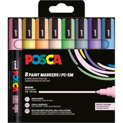 Marqueurs - POSCA - PC5M - 8 Couleurs pastel - Indélébile - Pointe moyenne