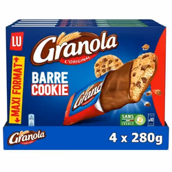 Granola De Lu - La Boîte Générosité - Lot de 40 Barres de Cookie Aux Petites De Chocolat - Format Pocket - 4x280g