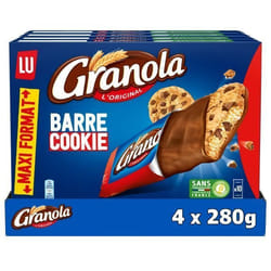 Granola De Lu - La Boîte Générosité - Lot de 40 Barres de Cookie Aux Petites De Chocolat - Format Pocket - 4x280g