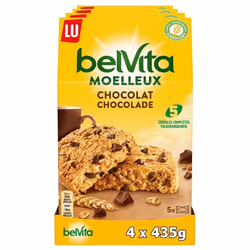 LU - 20 sachets de Belvita - Biscuits petit déjeuner moelleux aux pépites de chocolat - (4x250g)